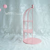 Pastel Pink Birdcage Metal Dessert Display Stand