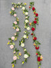 170cm Rose Artificial Flowers Garland White / Light Pink / Red