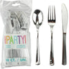Metallic Silver Plastic Cutlery 18Pk
