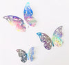 Iridescent 12pcs 3D Butterfly  Wall Decoration Cake Topper Balloon Sticker Kit