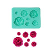 7pk Rose Flower Silicone Fondant Mould
