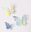 Iridescent 12pcs 3D Butterfly  Wall Decoration Cake Topper Balloon Sticker Kit