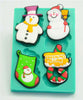 CHRISTMAS SNOW MAN SOCK Silicone Fondant/ Chocolate Mould